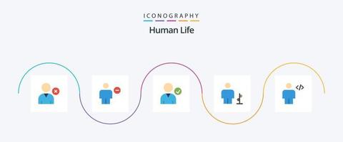 pacote de ícones humanos planos 5, incluindo corpo. placa de trânsito. Verifica. humano. corpo vetor