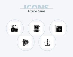 Arcade glifo icon pack 5 design de ícone. Toque. jogos. lazer. Diversão. Toque vetor