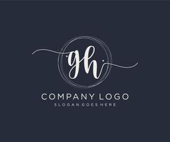 logo feminino inicial gh. utilizável para logotipos de natureza, salão, spa, cosméticos e beleza. elemento de modelo de design de logotipo de vetor plana.