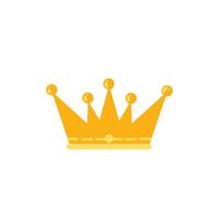 coroa do ícone do rei. tiara dourada da rainha. atributo medieval do monarca. símbolo de sucesso e vitória, prêmios. desenho animado plano vetor