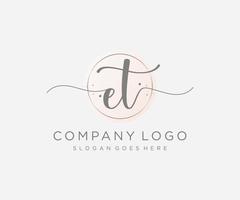 logotipo inicial e feminino. utilizável para logotipos de natureza, salão, spa, cosméticos e beleza. elemento de modelo de design de logotipo de vetor plana.