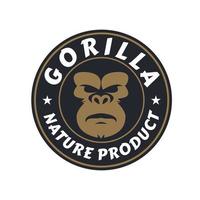 modelo de design de logotipo de emblema vintage vetorial com imagem de gorila e macaco vetor