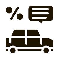 ilustração de glifo vetorial de ícone de citação de porcentagem de carro vetor