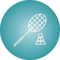 lindo ícone de vetor de linha de badminton