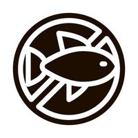 ícone de vetor de peixe de sinal livre de alérgeno