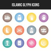 conjunto de 12 ícones vetoriais exclusivos islâmicos