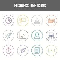 conjunto de ícones de linha de negócios exclusivo vetor