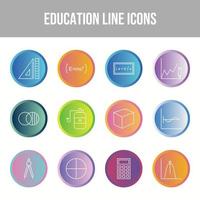 belos 12 ícones vetoriais de educação