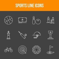 conjunto de 12 ícones vetoriais esportivos exclusivos vetor