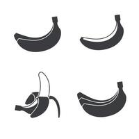 ícones isolados pretos em uma banana de tema vetor