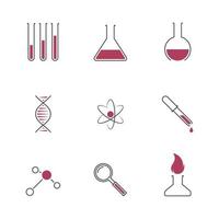 conjunto de ícones planos isolados em uma ciência de tema vetor