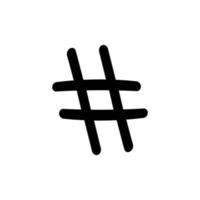 ícone de hashtag. símbolo de plano de fundo do pôster da agência de mídia social de estilo simples. elemento de design do logotipo da marca hashtag. impressão de camiseta com hashtag. vetor para adesivo.