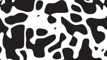 textura de pele de animal de padrão de vaca preto e branco vetor