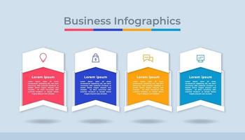 gráfico de processo de visualização de dados de negócios de infográficos de linha do tempo. gráfico de diagrama abstrato com etapas, opções vetor