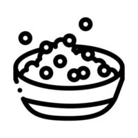 ilustração de contorno vetorial de ícone de café da manhã de prato de feijão de soja vetor