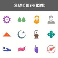 belo conjunto de ícones vetores islâmicos