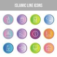 conjunto de ícones vetoriais islâmicos exclusivos vetor