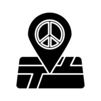 ícone de vetor de localização de paz