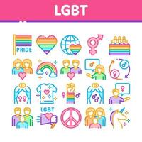 vetor de conjunto de ícones de coleção gay homossexual lgbt
