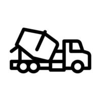 ilustração de contorno vetorial de ícone de caminhão betoneira vetor