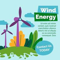 energia eólica, entre em contato conosco hoje, banner promocional vetor