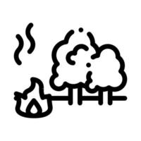 ilustração de contorno vetorial de ícone de incêndio florestal vetor