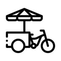 ilustração de contorno vetorial de ícone de bicicleta de fast food vetor