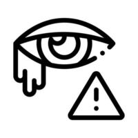 ícone de sinal de exclamação de olho chorando ilustração de contorno vetorial vetor