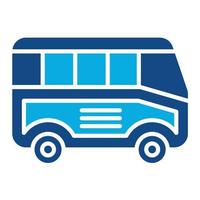 ícone de glifo de duas cores de ônibus vetor