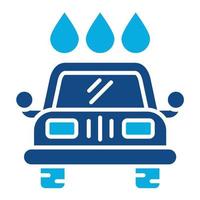 ícone de duas cores de glifo de lavagem de carro corporativo vetor