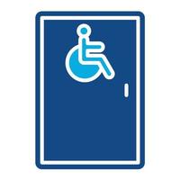 ícone de glifo de duas cores acessível para cadeira de rodas vetor