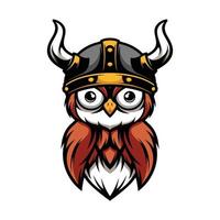 novo design de mascote coruja viking vetor