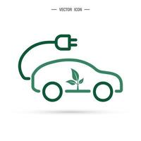 ícone do carro elétrico. conceito de veículo ecológico. ilustração vetorial isolada. vetor