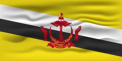 acenando a bandeira do país brunei. ilustração vetorial. vetor