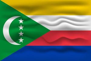 acenando a bandeira do país Comores. ilustração vetorial. vetor