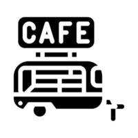 ilustração vetorial de ícone de glifo de trailer de café preto vetor