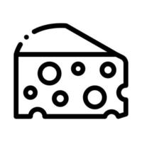 ilustração de contorno vetorial de ícone de barra de queijo triangular grosso vetor
