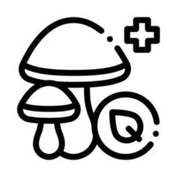 ilustração de contorno vetorial de ícone de cogumelos médicos vetor