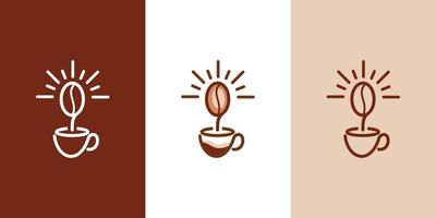 logo light coffee, xícara de café, identidade corporativa, ilustração, vetor