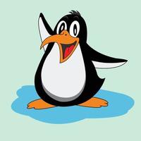 vector ilustração de clipart de personagem de desenho animado de pinguim fofo