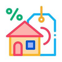 ilustração de contorno vetorial de ícone de compra de casa de interesse vetor