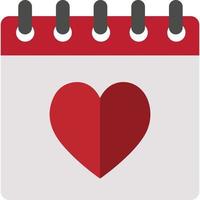 ícone de calendário de amor em estilo de contorno colorido vetor