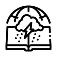 ilustração de contorno de vetor de ícone de ciência de meteorologia