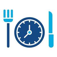 ícone de glifo de duas cores de refeições programadas vetor