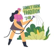 tradição de fazenda familiar, vetor de serviços de jardinagem
