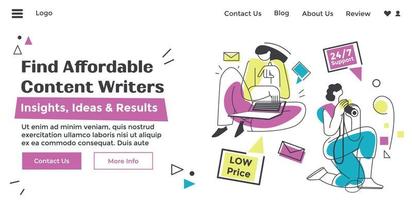 encontre escritores de conteúdo acessíveis, ideias de insights vetor