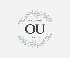 ou coleção de logotipos de monograma de casamento de letra inicial, modelos modernos minimalistas e florais desenhados à mão para cartões de convite, salve a data, identidade elegante para restaurante, boutique, café em vetor