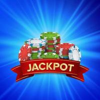 jackpot grande vitória sinal de fundo vector. design para cassino online, pôquer, roleta, caça-níqueis, cartas de baralho, jogo para celular vetor