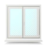vetor de janela de plástico. conceito de design de janela em casa. isolado na ilustração de fundo branco