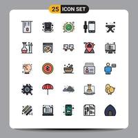 25 ícones criativos sinais modernos e símbolos de sucesso da mesa de química camping relógio inteligente elementos de design de vetores editáveis
